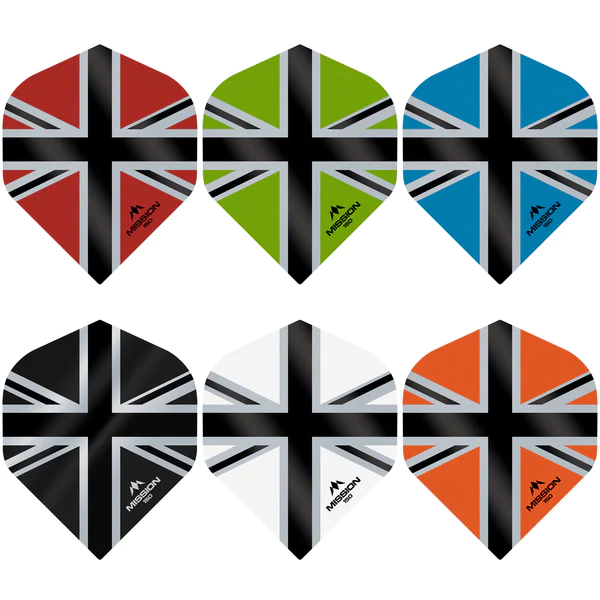 Mission - Alliance X - Union Jack - Dart Flights - No2 - 150 Micron - Blue with Black