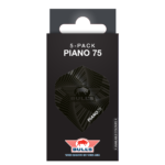Piano 75 verpakking ZWART Bull’s Piano 75 No.2 Flights Black 5 Pack