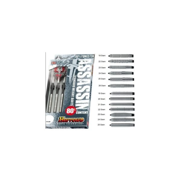 Harrows Assassin Heavy 80% Tungsten Steeltip Darts 27 Gram