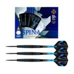 5017626017140_01 Harrows Spina Black 90% Tungsten Steeltip Darts 25 Gram