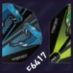 5021921084417_01 Red Dragon - Peter Wright Snakebite Blue Transparent - Dart Flights - Standard No.2 - 100 Micron