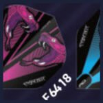 5021921084424_01 Red Dragon - Peter Wright Snakebite Pink Transparent - Dart Flights - Standard No.2 - 100 Micron
