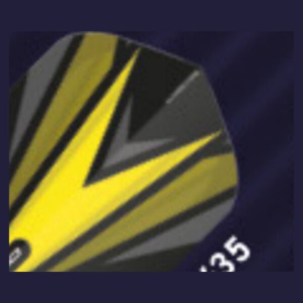 5021921085551_01 Red Dragon - Hardcore Yellow & Black - Dart Flights - Standard No.2 - 100 Micron