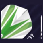 Red Dragon - Hardcore White & Green - Dart Flights - Standard No.2 - 100 Micron
