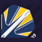 Red Dragon - Hardcore White Yellow & Blue - Dart Flights - Standard No.2 - 100 Micron
