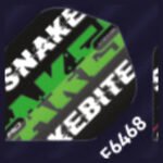 5021921085933_01 Red Dragon - Peter Wright Snakebite Black Green & White - Dart Flights - Standard No.2 - 100 Micron
