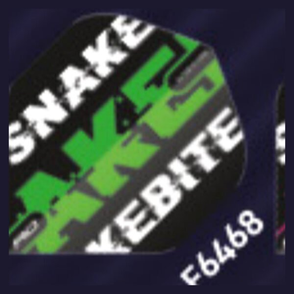 Red Dragon - Peter Wright Snakebite Black Green & White - Dart Flights - Standard No.2 - 100 Micron