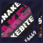 5021921085940_01 Red Dragon - Peter Wright Snakebite Black Purple & White - Dart Flights - Standard No.2 - 100 Micron