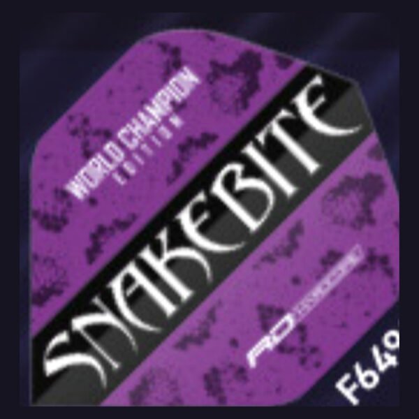 5021921086381_01 Red Dragon - Peter Wright Snakebite World Champion Purple & Black - Dart Flights - Standard No.2 - 100 Micron