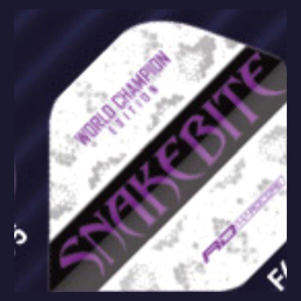 5021921086411_01 Red Dragon - Peter Wright Snakebite World Champion White - Dart Flights - Standard No.2 - 100 Micron