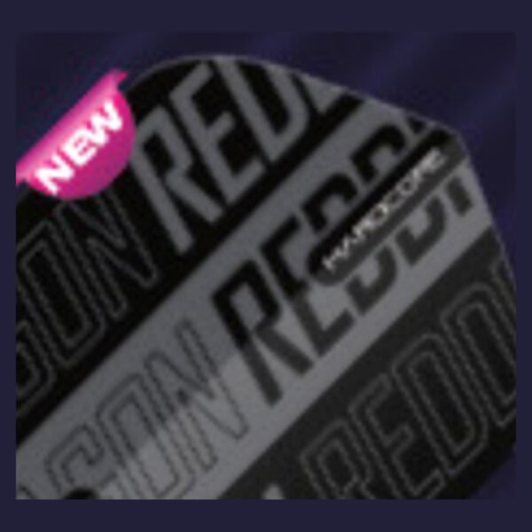 5021921088262_01 Red Dragon - Hardcore XT Black & Grey - Dart Flights - Standard No.2 - 100 Micron