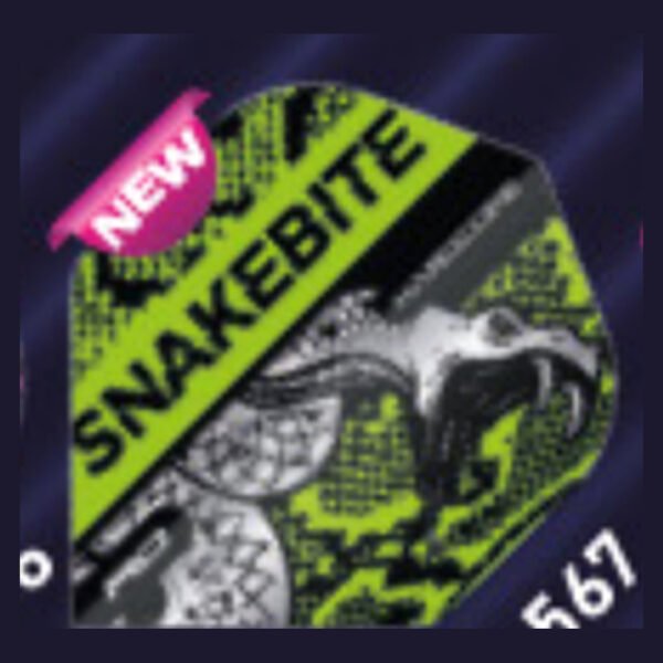 Red Dragon - Peter Wright Snakebite Coiled Snake Green - Dart Flights - Standard No.2 - 100 Micron