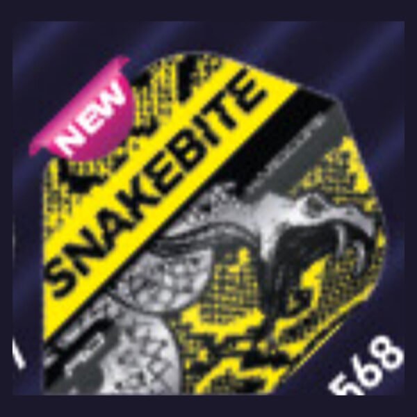 Red Dragon - Peter Wright Snakebite Coiled Snake Yellow - Dart Flights - Standard No.2 - 100 Micron