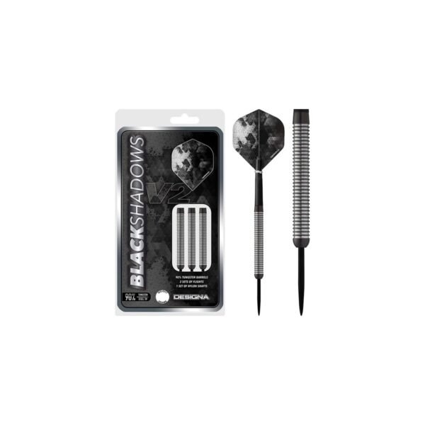 5057270089087_01 Designa Black Shadow V2 M1 Straight Ring Grip 90% Tungsten Steeltip Dartpijlen 21 Gram