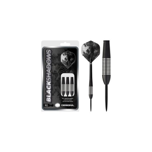5057270089124_01 Designa Black Shadow V2 M2 Rear Micro Grip 90% Tungsten Steeltip Dartpijlen 24 Gram
