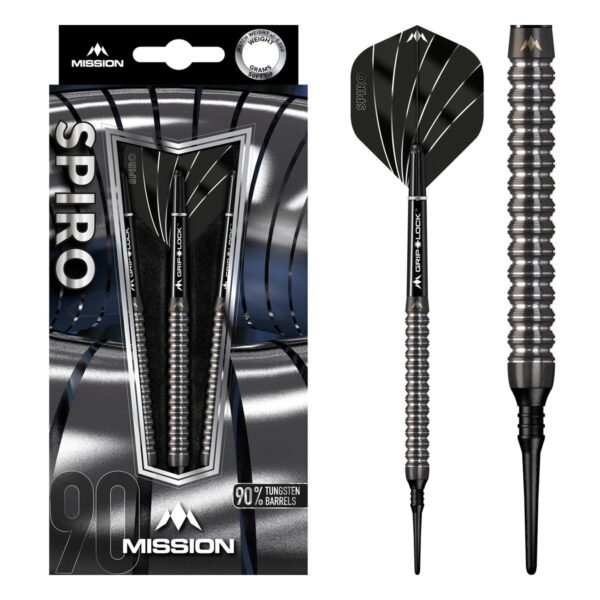 5057270189428_01 Mission Spiro M1 90% Tungsten Softtip Darts 20 Gram