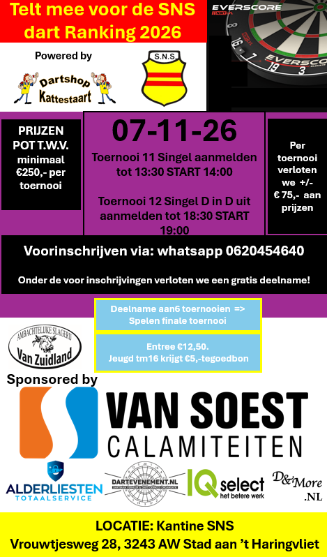 vv SNS Dart ranking 2026