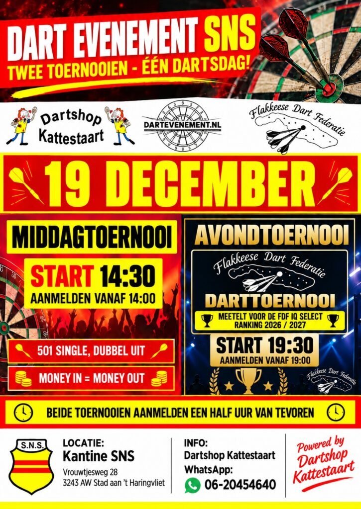 Dartevenement SNS 19 december 2026
